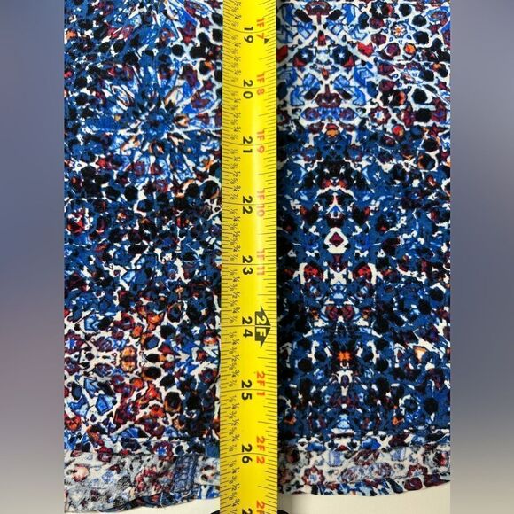 New Look Bohemian Floral Print  Top Tunic Shirt Sleeveless Size L Tie Front Blue - Picture 9 of 10